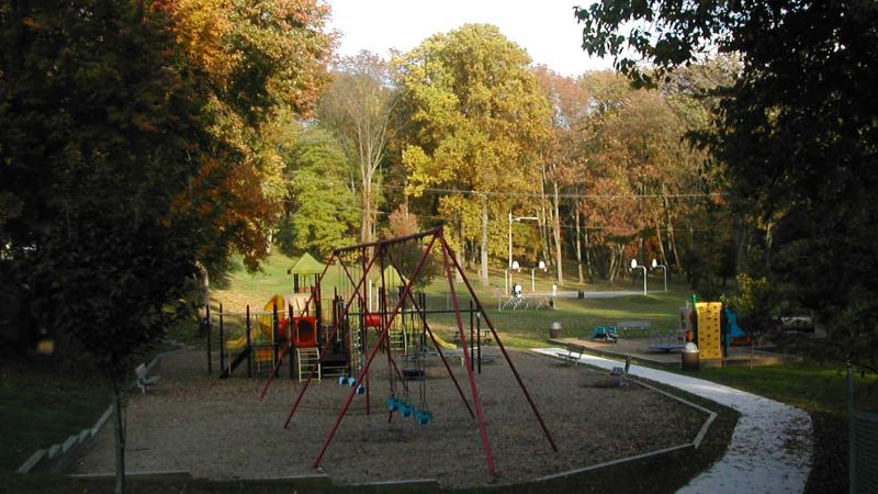 Playground in the Middle of a Clearing at the New Ardmore Avenue Park